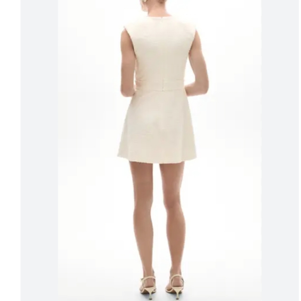 Mango Textured Mini Dress In Off White 4 NWT - Picture 3 of 11